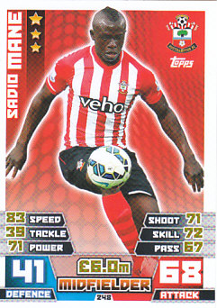 Sadio Mane Southampton 2014/15 Topps Match Attax #248